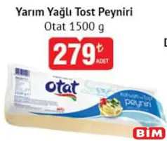 OTAT YARIM YAĞLI TOST PEYNİRİ 1500 G